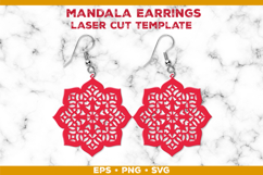 Mandala Earrings Laser Cut SVG Template, Earring Designs Product Image 1