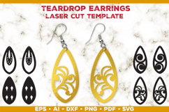 Teardrop Earrings Laser Cut SVG Template, Earring Designs Product Image 1