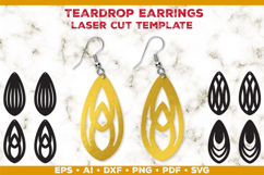Teardrop Earrings Laser Cut SVG Template, Earring Designs Product Image 1