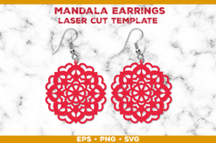 Mandala Earrings Laser Cut SVG Template, Earring Designs Product Image 1