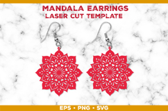 Mandala Earrings Laser Cut SVG Template, Earring Designs Product Image 1