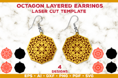 Bundle of Octagon Layered Earrings Laser Cut Templates Product Image 11