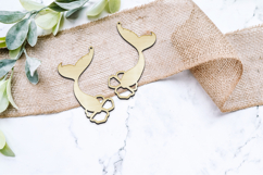 Mermaid Earrings Laser Cut. Mermaid tail Laser Cut. Product Image 2