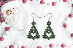 Christmas Earrings Laser Cut. Christmas Tree Laser Cut. Product Image 2