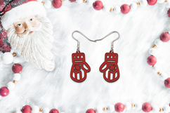 Christmas Mittens Earrings Laser Cut. Product Image 2