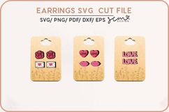 valentine Stud Earring Laser SVG Cut File/ Earrings Laser Product Image 1