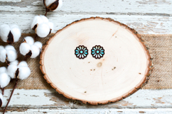 Spring Stud Flower Earrings Laser Cut. Boho Earrings Laser. Product Image 2
