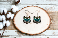 Cute Cat Earrings Laser Cut. Laser Cut earrings SVG. Product Image 3