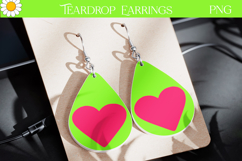 Neon Heart Teardrop Earrings | Bright Pop Art Earrings Product Image 1
