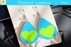 Neon Heart Teardrop Earrings | Bright Pop Art Earrings Product Image 1