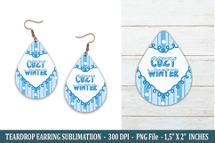 Cozy Winter Teardrop Earring | Earring Sublimation Product Image 1