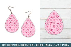 Breast Cancer Ribbon Teardrop Earring | Earring Sublimation Product Image 1