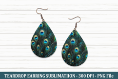 Peocock Fur Teardrop Earring | Teardrop Earring Product Image 1