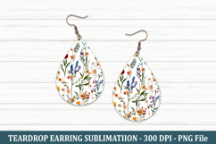 Watercolor Wildflower Teardrop Earring | Teardrop Earring Product Image 1