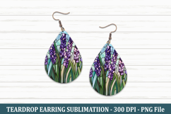 Stained Glass Lavender Teardrop Earring | Teardrop Earring Product Image 1