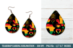 Black History Month Teardrop Earring | Earring Sublimation Product Image 1