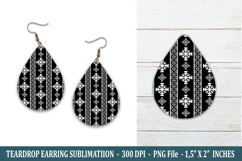 Snowflake Pattern Teardrop Earring | Earring Sublimation Product Image 1