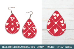 Heart Pattern Teardrop Earring | Earring Sublimation Product Image 1