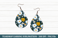 Daffodil &amp; Daisy Flower Teardrop Earring | Teardrop Earring Product Image 1