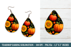 Fall Teardrop Earring | Earring Sublimation Product Image 1