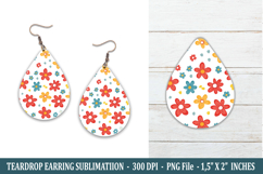 Cute Flower Teardrop Earring | Earring Sublimation Product Image 1