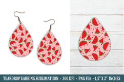 Watermelon Pattern Teardrop Earring | Earring Sublimation Product Image 1