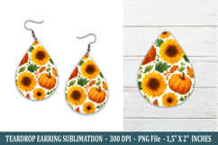 Fall Teardrop Earring | Earring Sublimation Product Image 1