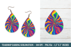 Colorful Psychedelic Teardrop Earring | Earring Sublimation Product Image 1