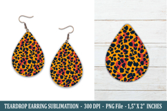 Leopard Print Teardrop Earring | Earring Sublimation Product Image 1