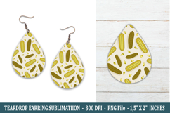 Pickle Pattern Teardrop Earring | Earring Sublimation Product Image 1