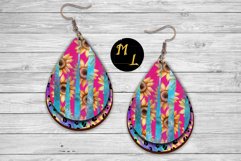 Sunflowers earrings sublimation, earrings sublimation design Product Image 1