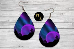 Moon earrings png,purple glow earrings png design Product Image 1