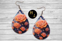 Cosmic Roses Earrings design,Flowers Earrings sublimation Product Image 1