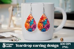 Teardrop earring sublimation | Stained glass earring
