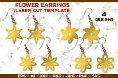 Floral Earrings Laser Cut SVG Template. Laser Cut Earrings Product Image 1