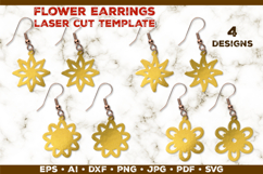 Floral Earrings Laser Cut SVG Template. Laser Cut Earrings Product Image 1