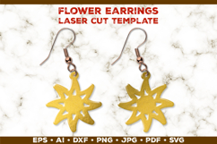 Floral Earrings Laser Cut SVG Template. Laser Cut Earrings Product Image 1