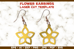 Floral Earrings Laser Cut SVG Template. Laser Cut Earrings Product Image 1