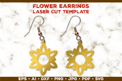 Floral Earrings Laser Cut SVG Template. Laser Cut Earrings Product Image 1