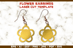 Floral Earrings Laser Cut SVG Template. Laser Cut Earrings Product Image 1