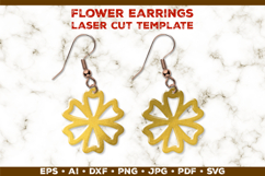Floral Earrings Laser Cut SVG Template. Laser Cut Earrings Product Image 1