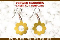 Floral Earrings Laser Cut SVG Template. Laser Cut Earrings Product Image 1