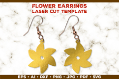 Floral Earrings Laser Cut SVG Template. Laser Cut Earrings Product Image 1