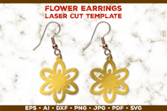 Floral Earrings Laser Cut SVG Template. Laser Cut Earrings Product Image 4