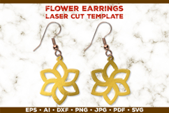 Floral Earrings Laser Cut SVG Template. Laser Cut Earrings Product Image 2