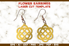 Floral Earrings Laser Cut SVG Template. Laser Cut Earrings Product Image 1