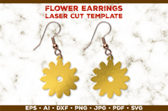 Floral Earrings Laser Cut SVG Template. Laser Cut Earrings Product Image 4
