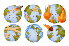 Earth Day Save the Planet Clipart Set Emotional Earth Day Product Image 1