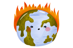 Cute Earth Day Climate Change Illustration Set Hand Drawn Pl Product Image 5