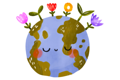 Cute Earth Day Planet Clipart Set Kawaii Eco Earth Product Image 2